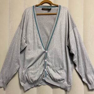 Eddie Bauer Men’s Sweater Cardigan XL Grandfather Eclectic Grandpa Neutral